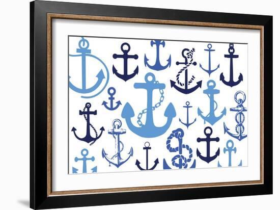 Anchor Blues 1-Melody Hogan-Framed Art Print