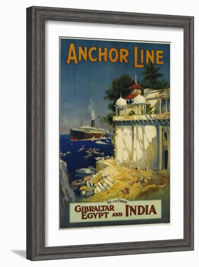 Anchor Line Travel Poster-W. Welsh-Framed Giclee Print