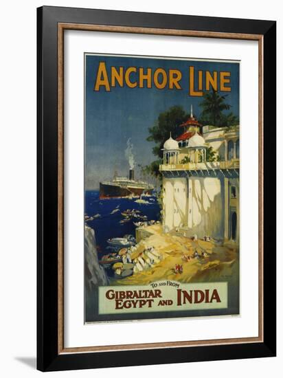 Anchor Line Travel Poster-W. Welsh-Framed Giclee Print