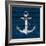 Anchor on Blue Wood-Lanie Loreth-Framed Art Print