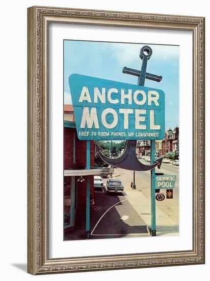 Anchor Vintage Motel-null-Framed Art Print