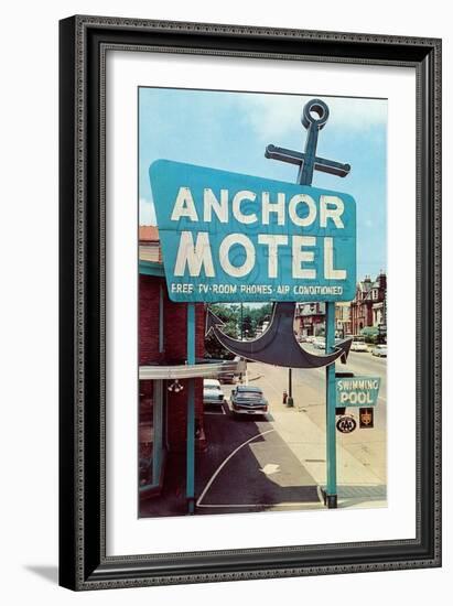 Anchor Vintage Motel-null-Framed Art Print