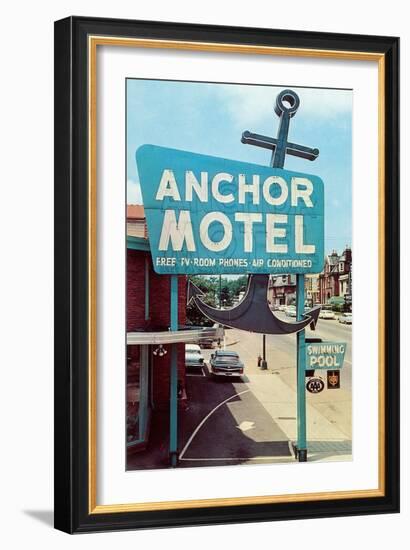 Anchor Vintage Motel-null-Framed Art Print