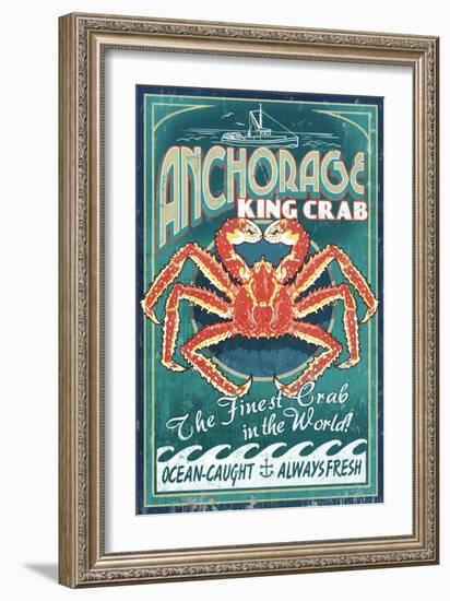 Anchorage, Alaska - King Crab-Lantern Press-Framed Art Print