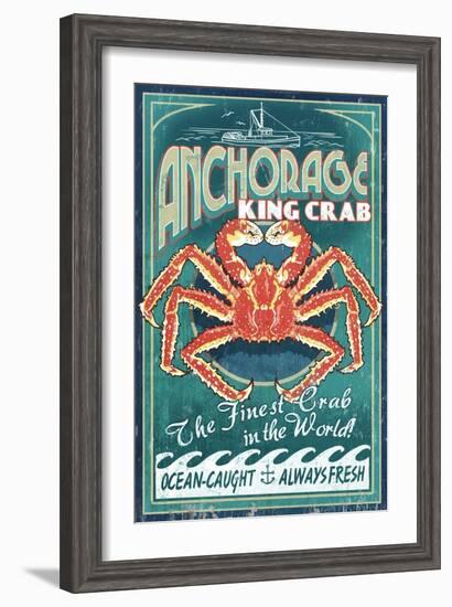 Anchorage, Alaska - King Crab-Lantern Press-Framed Art Print