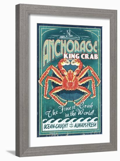 Anchorage, Alaska - King Crab-Lantern Press-Framed Art Print