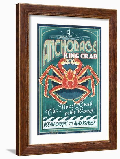 Anchorage, Alaska - King Crab-Lantern Press-Framed Art Print