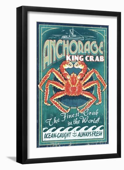 Anchorage, Alaska - King Crab-Lantern Press-Framed Art Print