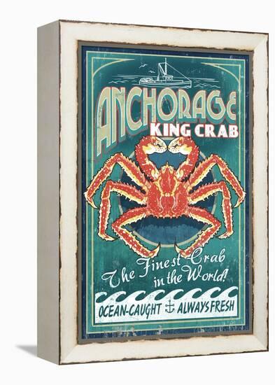 Anchorage, Alaska - King Crab-Lantern Press-Framed Stretched Canvas