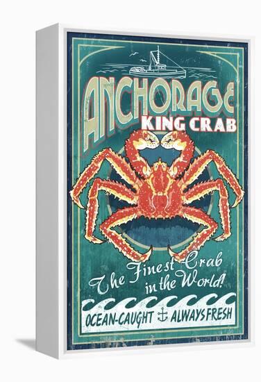 Anchorage, Alaska - King Crab-Lantern Press-Framed Stretched Canvas