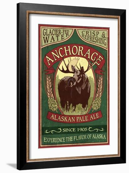 Anchorage, Alaska - Moose Head Ale-Lantern Press-Framed Art Print