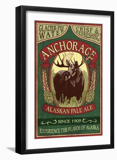 Anchorage, Alaska - Moose Head Ale-Lantern Press-Framed Art Print