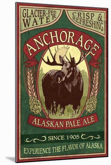 Anchorage, Alaska - Moose Head Ale-Lantern Press-Mounted Art Print