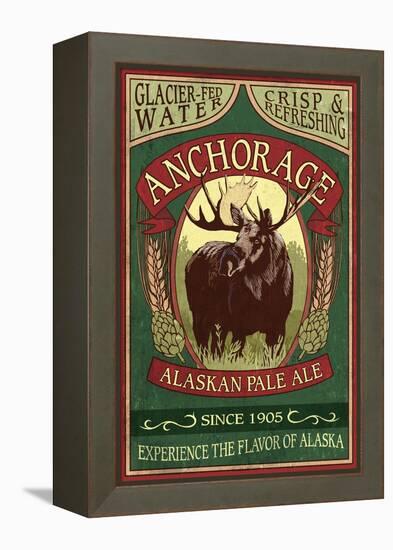 Anchorage, Alaska - Moose Head Ale-Lantern Press-Framed Stretched Canvas