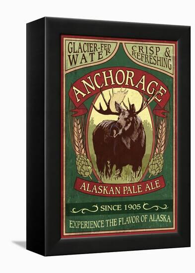 Anchorage, Alaska - Moose Head Ale-Lantern Press-Framed Stretched Canvas