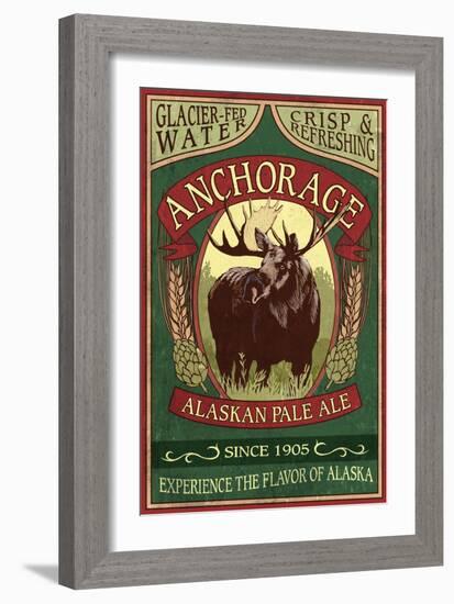 Anchorage, Alaska - Moose Head Ale-Lantern Press-Framed Premium Giclee Print