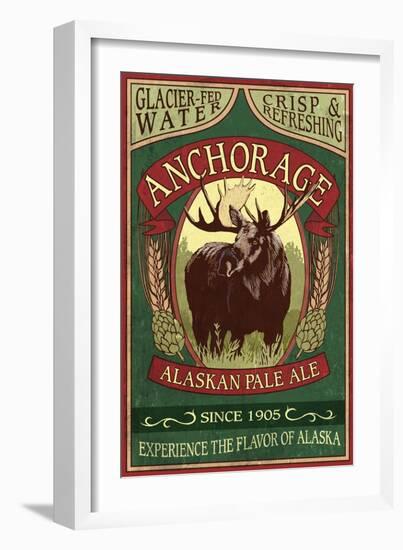 Anchorage, Alaska - Moose Head Ale-Lantern Press-Framed Premium Giclee Print