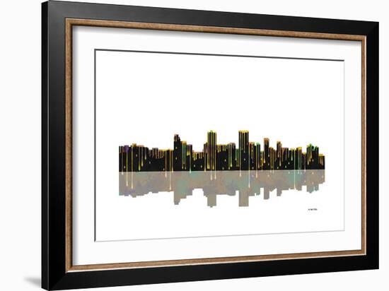 Anchorage Alaska Skyline BW 1-Marlene Watson-Framed Giclee Print