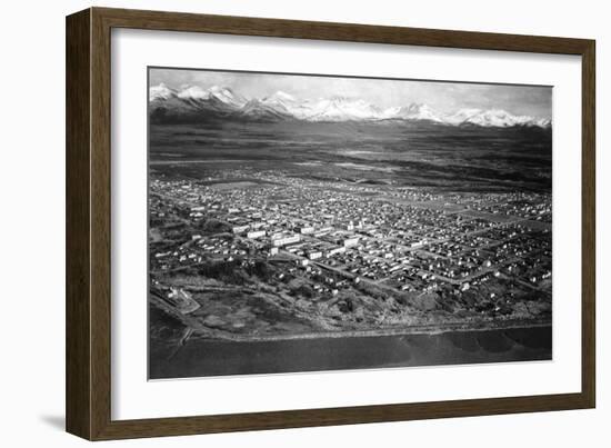 Anchorage, Alaska View from the Air Photograph-Lantern Press-Framed Art Print