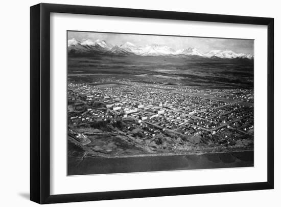 Anchorage, Alaska View from the Air Photograph-Lantern Press-Framed Art Print