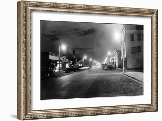 Anchorage, Alaska View of 4th Ave at night Photograph-Lantern Press-Framed Art Print