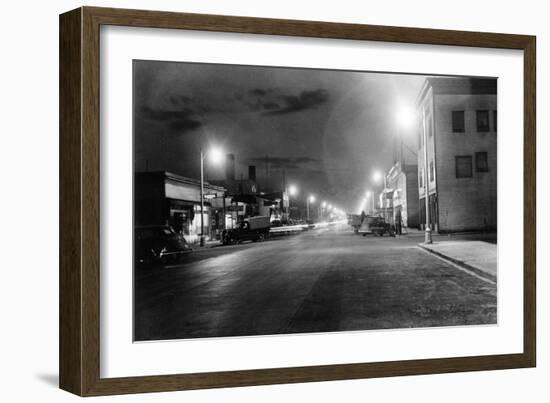 Anchorage, Alaska View of 4th Ave at night Photograph-Lantern Press-Framed Art Print