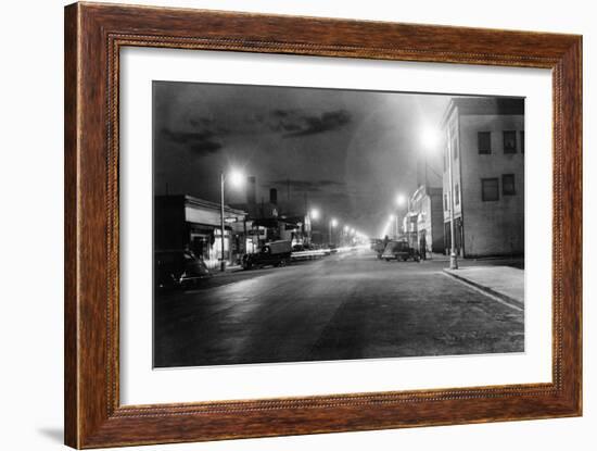 Anchorage, Alaska View of 4th Ave at night Photograph-Lantern Press-Framed Art Print