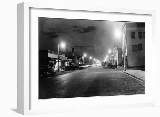 Anchorage, Alaska View of 4th Ave at night Photograph-Lantern Press-Framed Art Print