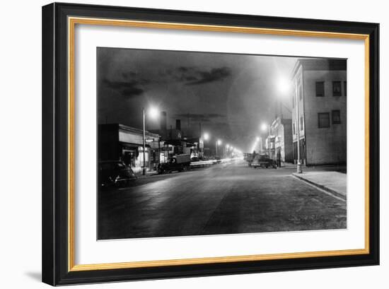 Anchorage, Alaska View of 4th Ave at night Photograph-Lantern Press-Framed Art Print