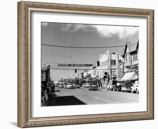 Anchorage, Alaska View of 4th Avenue Photograph-Lantern Press-Framed Art Print