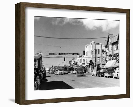 Anchorage, Alaska View of 4th Avenue Photograph-Lantern Press-Framed Art Print