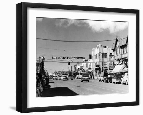 Anchorage, Alaska View of 4th Avenue Photograph-Lantern Press-Framed Art Print