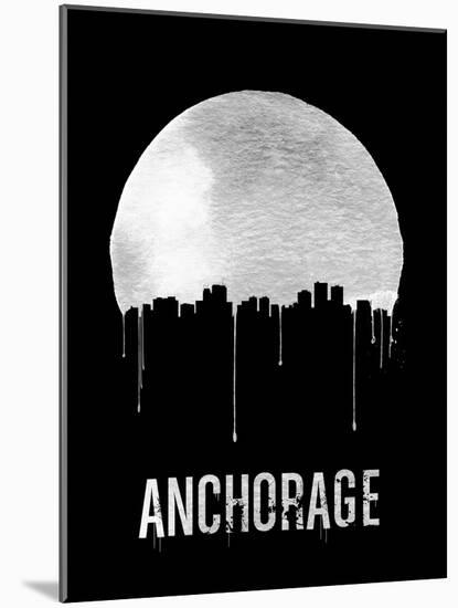 Anchorage Skyline Black-null-Mounted Art Print