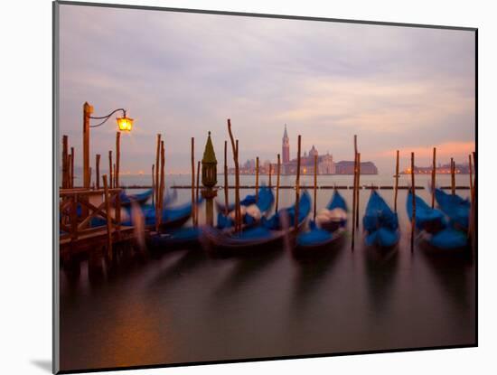 Anchored Gondolas at Twilight, Venice, Italy-Jim Zuckerman-Mounted Photographic Print