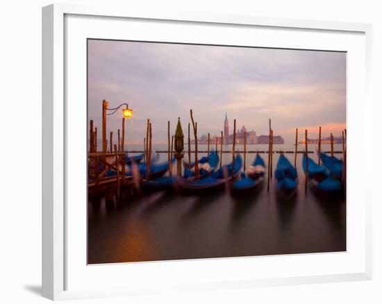 Anchored Gondolas at Twilight, Venice, Italy-Jim Zuckerman-Framed Photographic Print