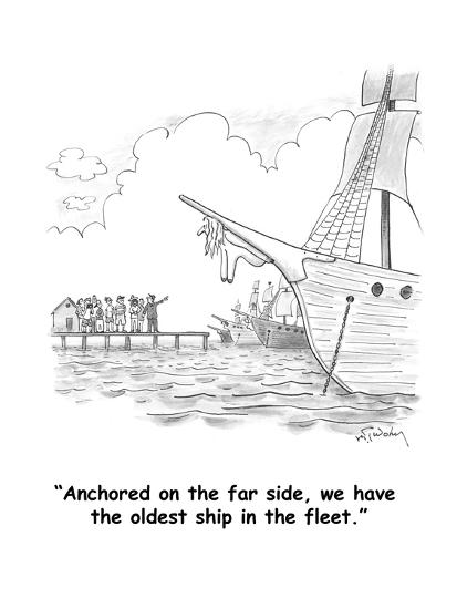 anchored on the far side we have the oldest ship in the fleet