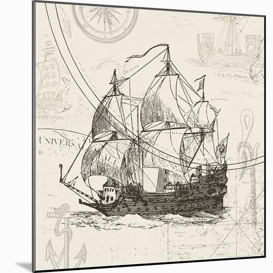 Anchors Away II-Victoria Barnes-Mounted Art Print