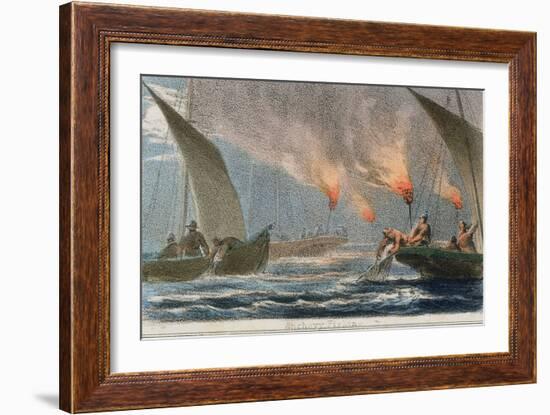 Anchovy Fishing, C1845-Robert Kent Thomas-Framed Giclee Print