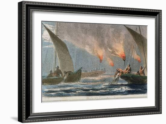 Anchovy Fishing, C1845-Robert Kent Thomas-Framed Giclee Print