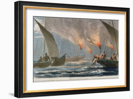 Anchovy Fishing, C1845-Robert Kent Thomas-Framed Giclee Print