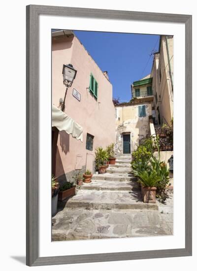 Ancient alley, Porto Azzurro, Elba Island, Livorno Province, Tuscany, Italy, Europe-Roberto Moiola-Framed Photographic Print