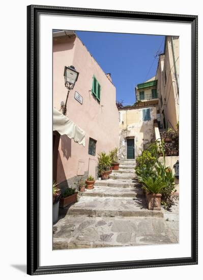 Ancient alley, Porto Azzurro, Elba Island, Livorno Province, Tuscany, Italy, Europe-Roberto Moiola-Framed Photographic Print