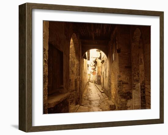 Ancient Alleys in Huizhou-styled Residential Area, China-Keren Su-Framed Photographic Print