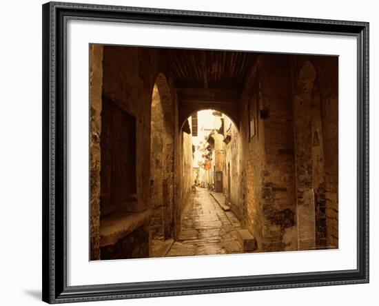 Ancient Alleys in Huizhou-styled Residential Area, China-Keren Su-Framed Photographic Print