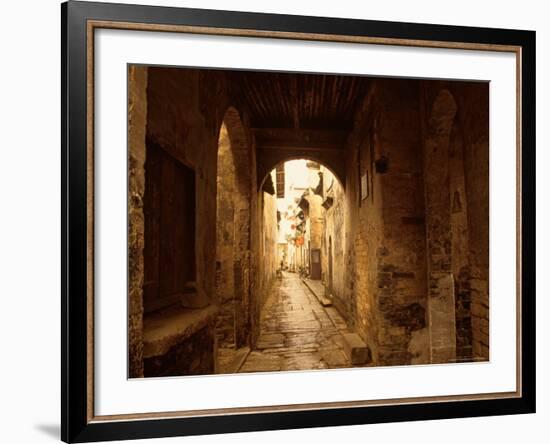 Ancient Alleys in Huizhou-styled Residential Area, China-Keren Su-Framed Photographic Print