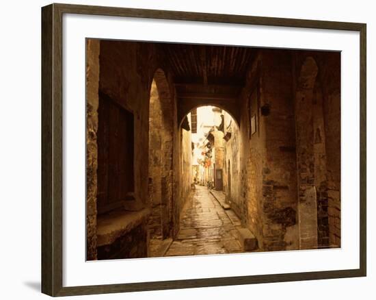 Ancient Alleys in Huizhou-styled Residential Area, China-Keren Su-Framed Photographic Print