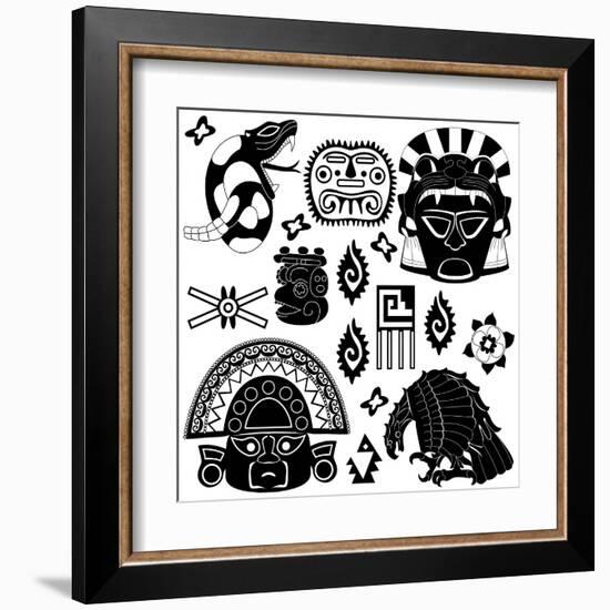 Ancient American Pattern-Sateda-Framed Art Print