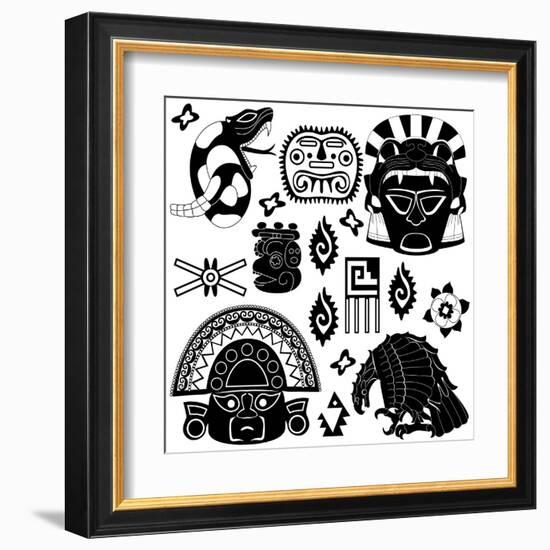 Ancient American Pattern-Sateda-Framed Art Print