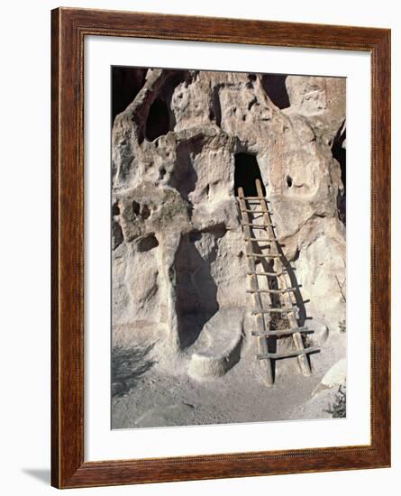 Ancient Anasazi Ruins and Cliff Dwellings in Rock, Bandlelier National Monument, New Mexico, USA-Charles Sleicher-Framed Photographic Print