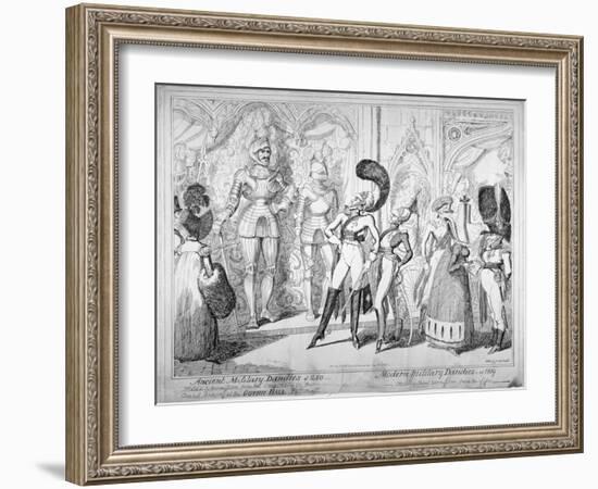 Ancient and Modern Military Dandies, 1835-George Cruikshank-Framed Giclee Print